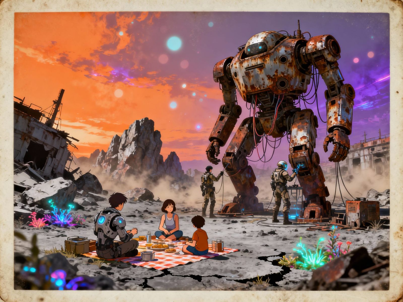 Futuristic Family Picnic by Rusty Giant Mecha