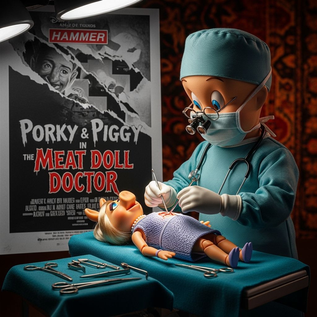 Porky Pig as Ball Joint Doll Doctor