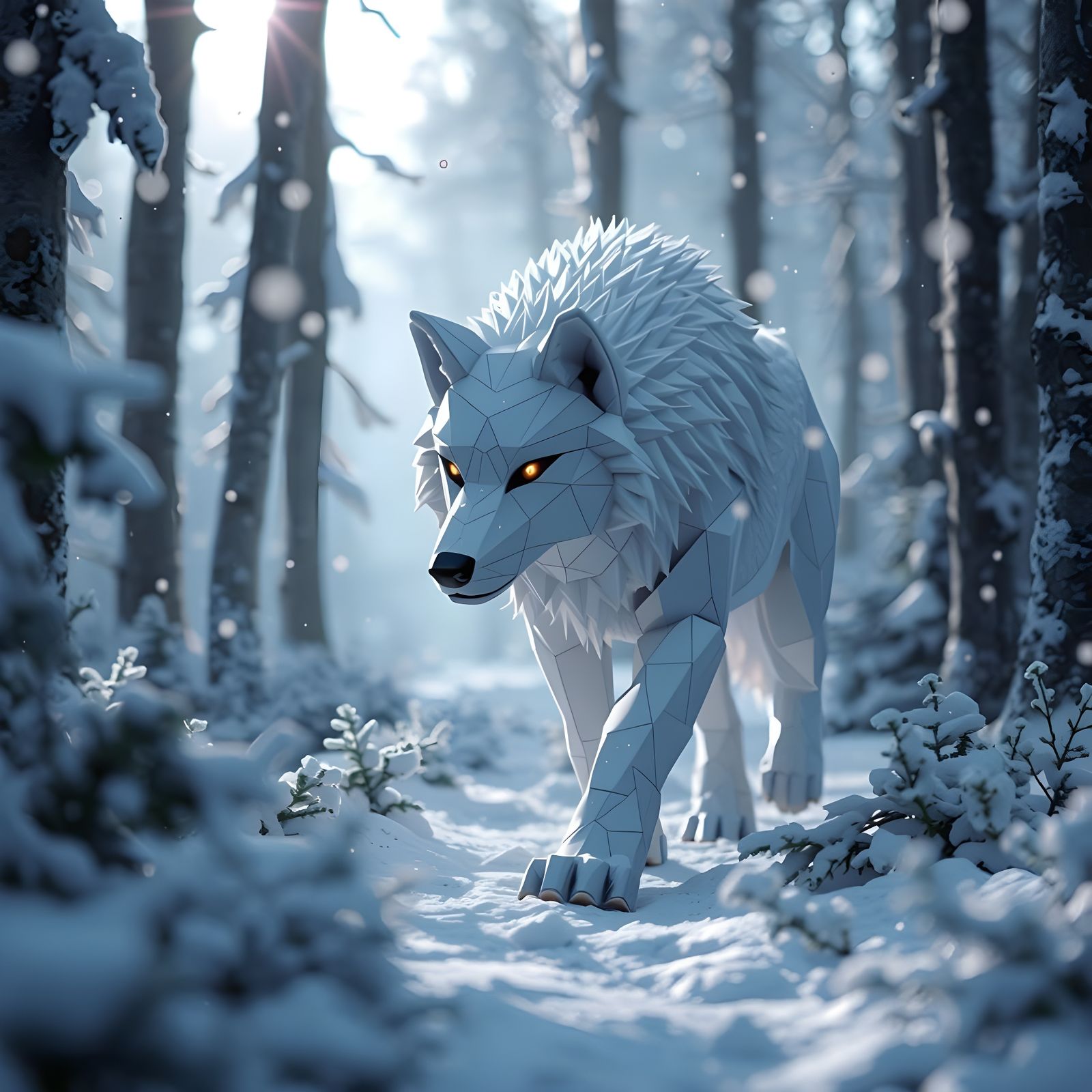 The Cubist Arctic Fox