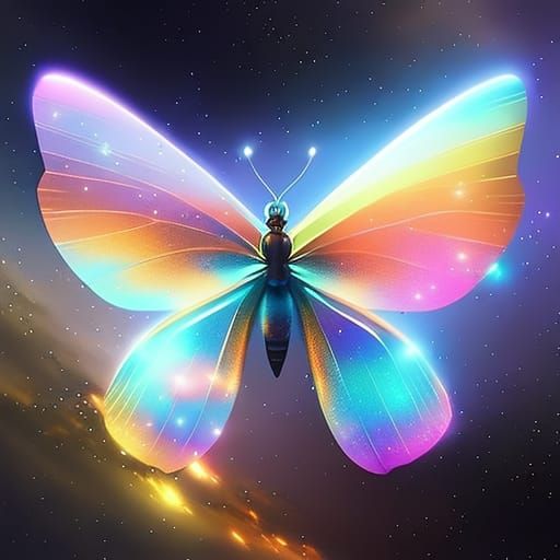 Cosmic Butterfly: A Hyperdetailed Digital Illustration