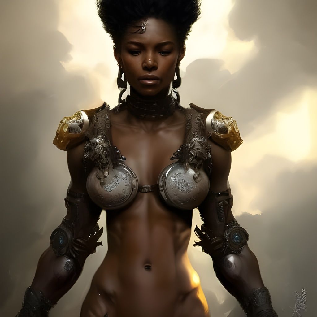 Gothic Female Warrior in Hyperdetailed Digital Art