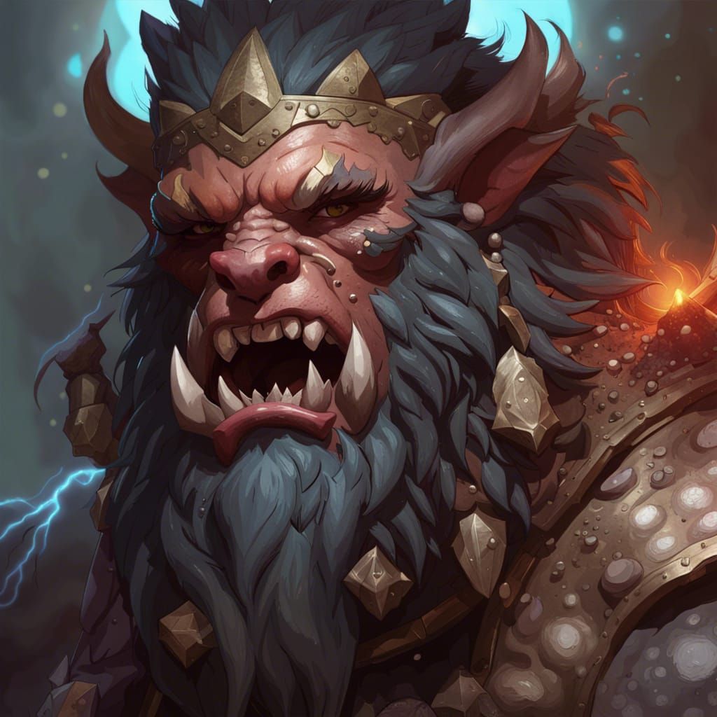 Bugbear Barbarian Portrait in Hyperdetailed Digital Art