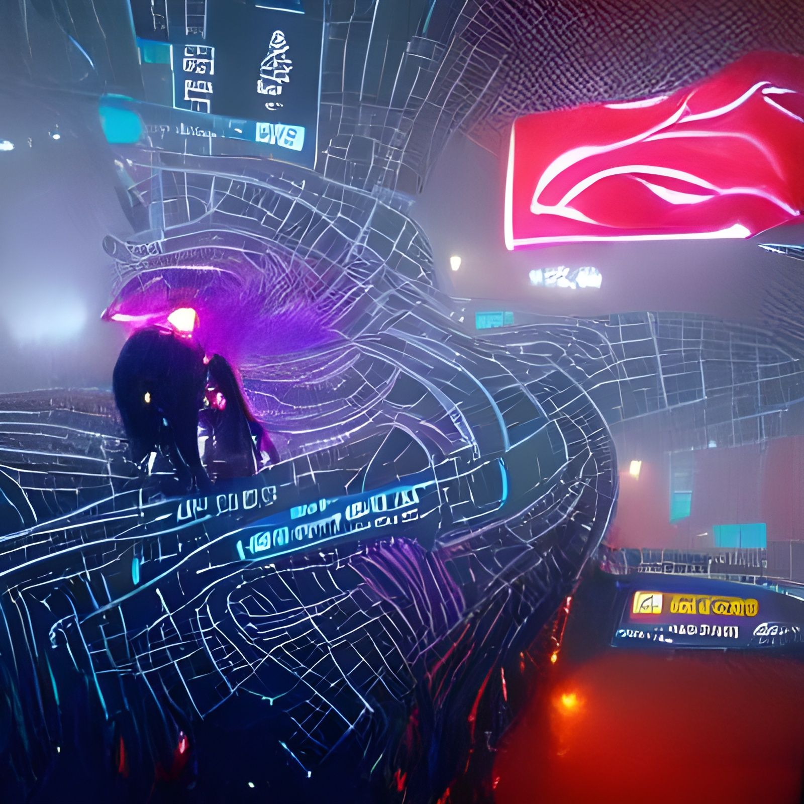 Longest Route Through Universe in Cyberpunk Neon Style