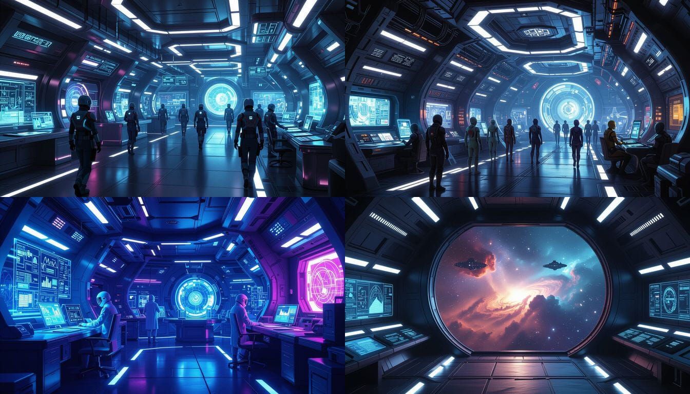 Futuristic High-Tech Space Station Interior Concept