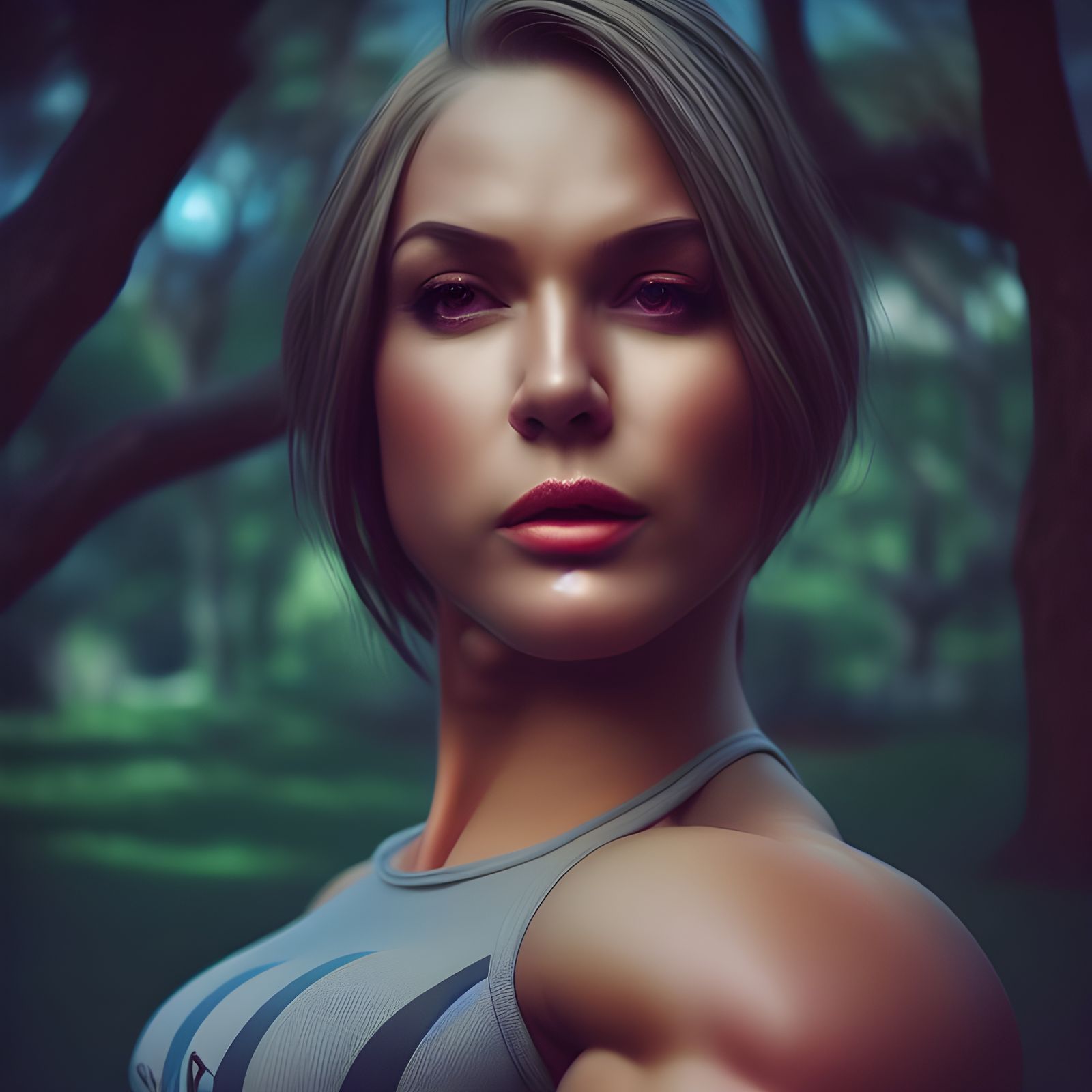 Muscular Women Enjoying a Sunny Day: Surreal Concept Art