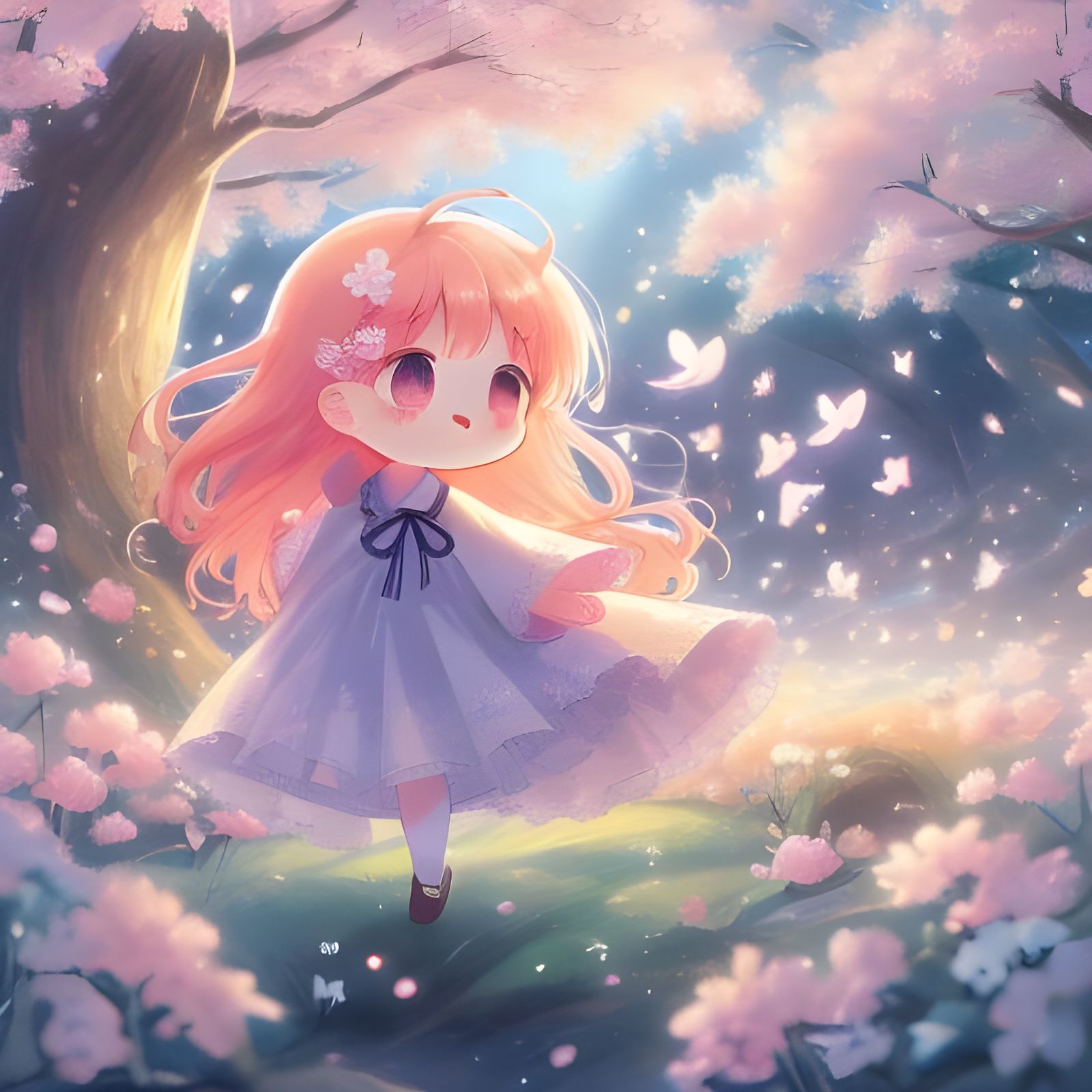 Kawaii Anime Ghost Girl in Modern Style