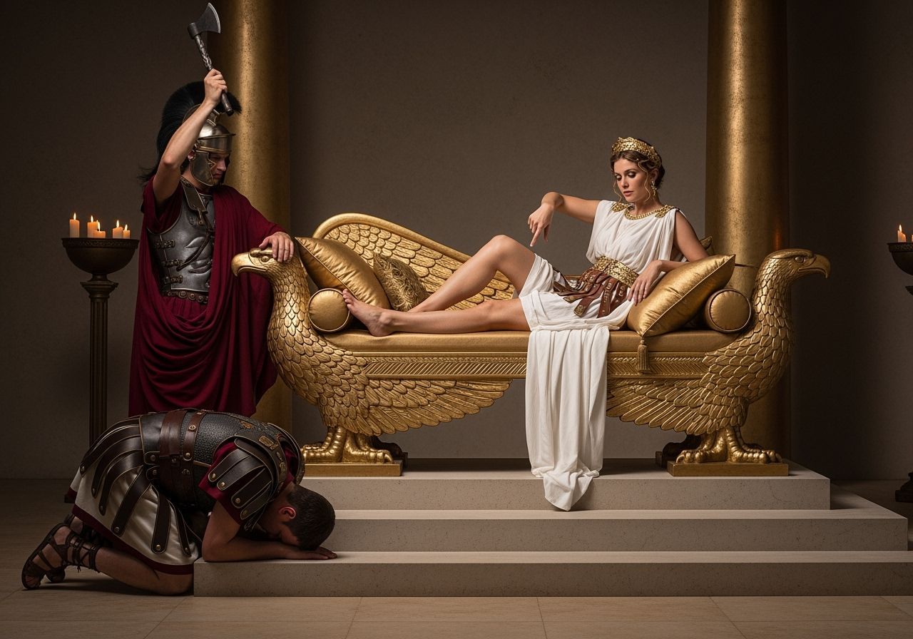 Roman Empress in Lavish Throne Room
