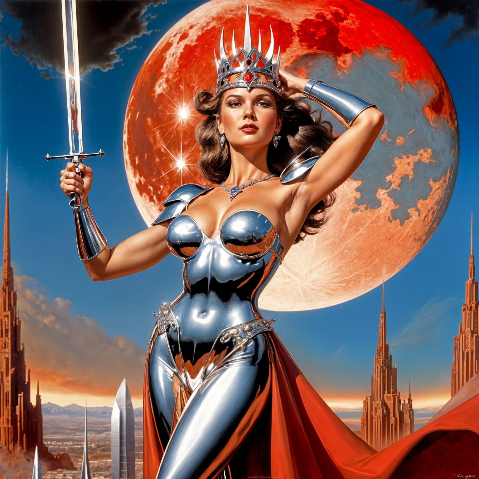 Cyberpunk Chrome Goddess Reigns Supreme