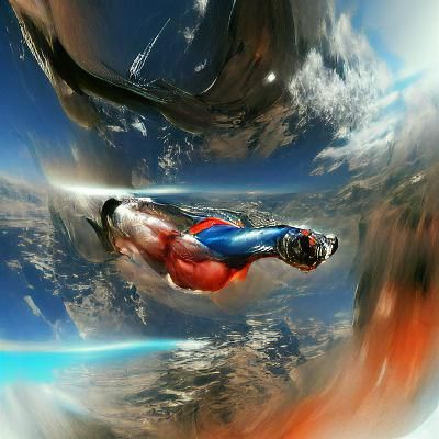 Superman Flies Through Space: A Realistic Digital Painting