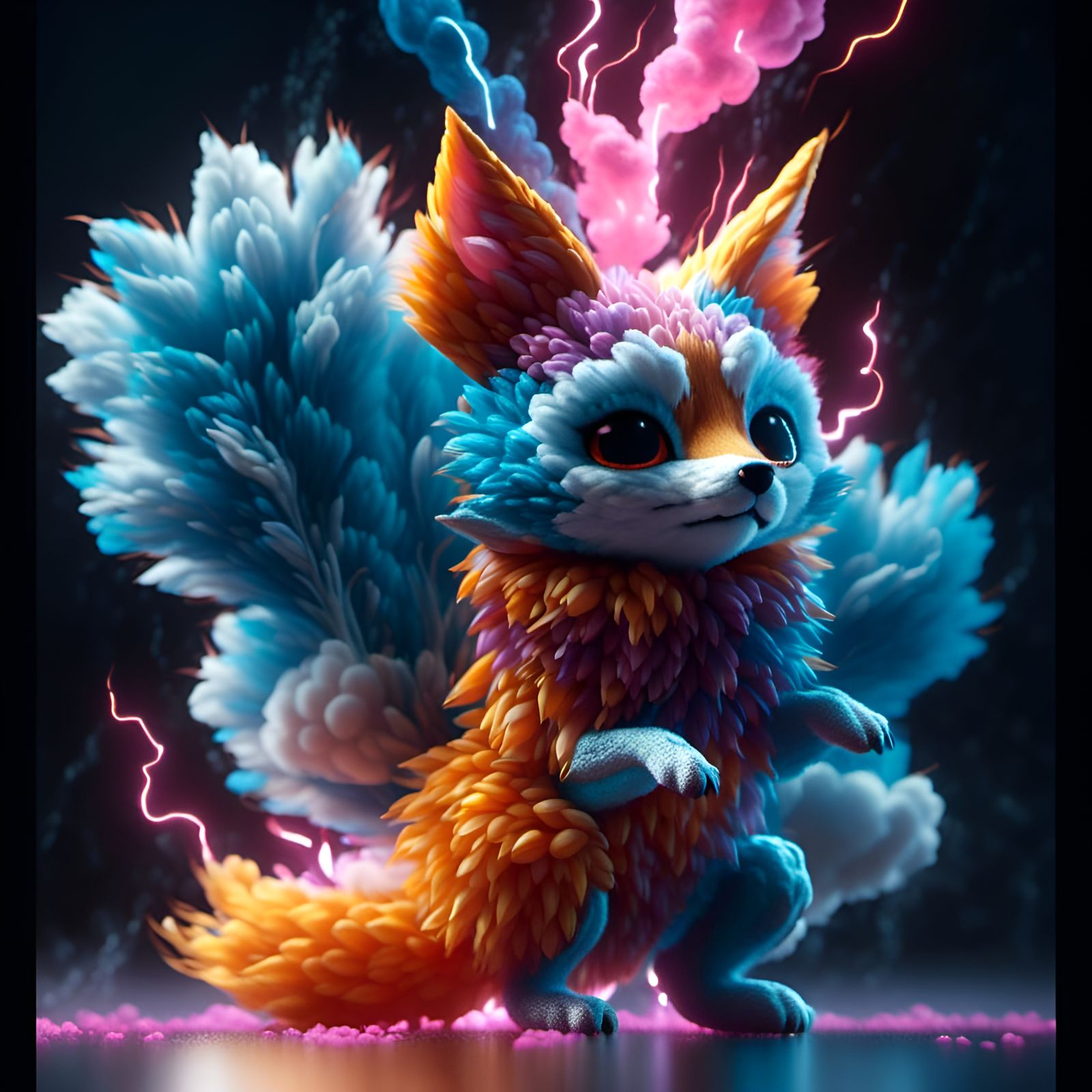 Adorable Cloud Fox in Hyperdetailed Photorealism