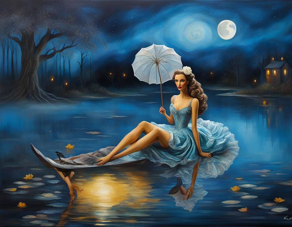 Dreamy Textile Sculpture with Metallic Opal Tones