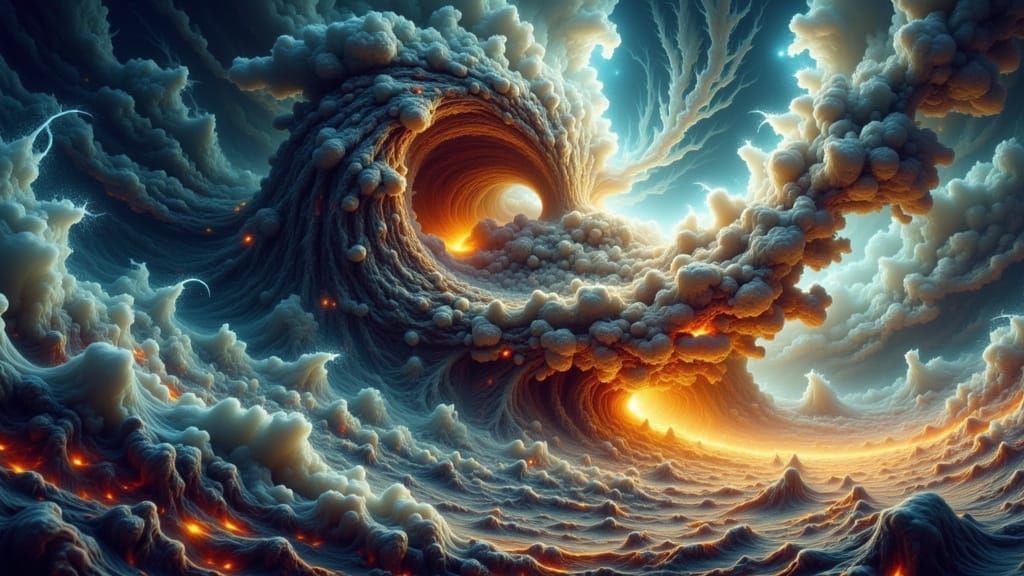 Explosion Creates Man's Face in Stormy Sky