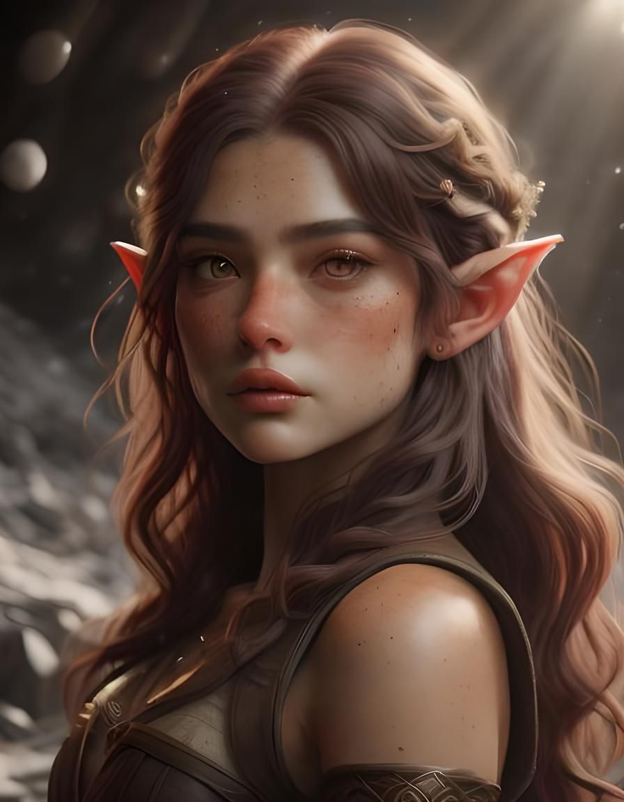 Photorealistic Elf Portrait in Cinematic Lighting