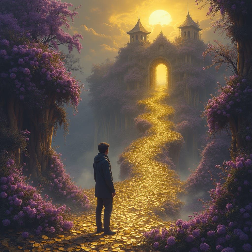 Man Contemplates Future in Fragmented Dreamhouse with Bloomi...