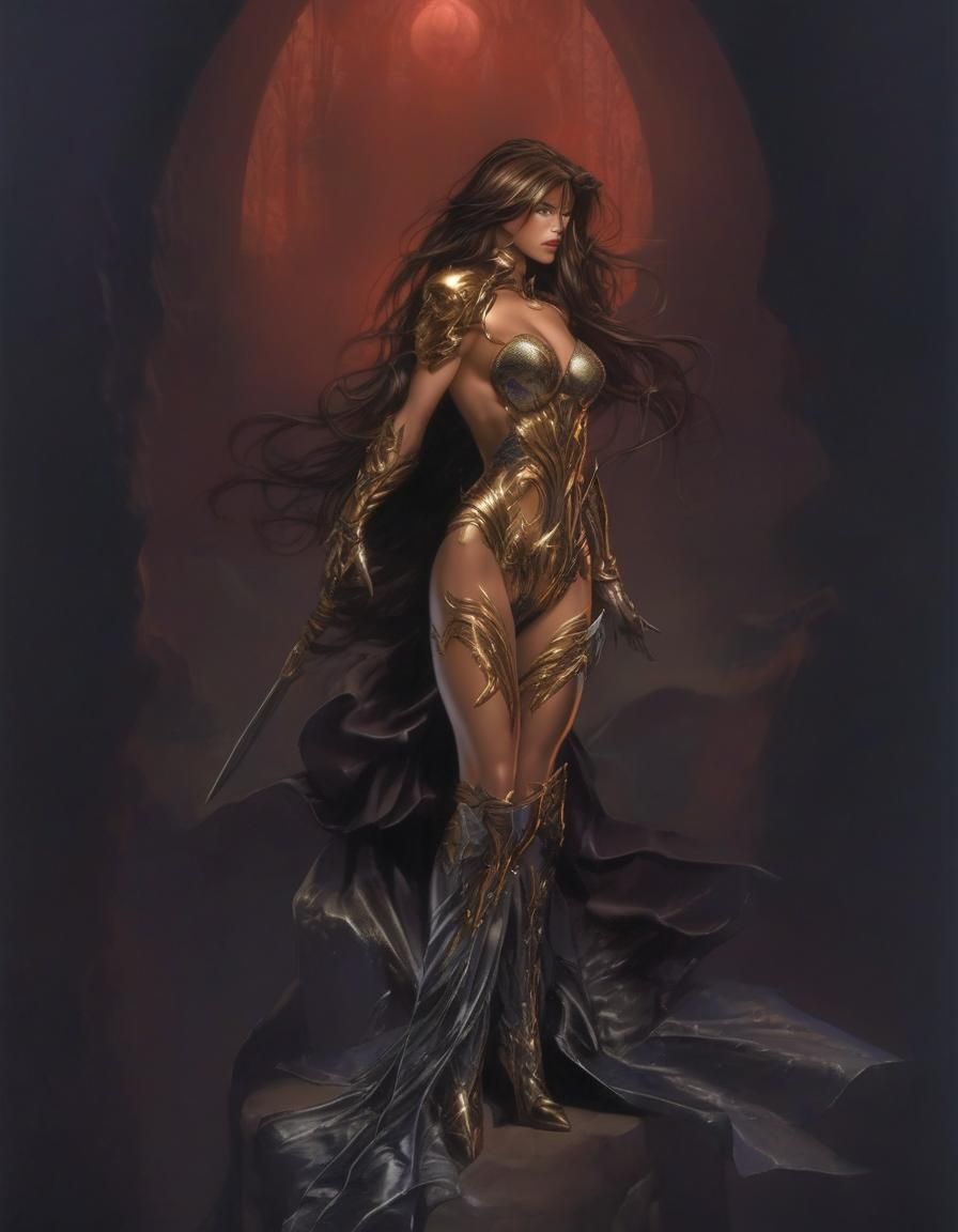 Anime-Style Witchblade Armor with Liquid Metal Details