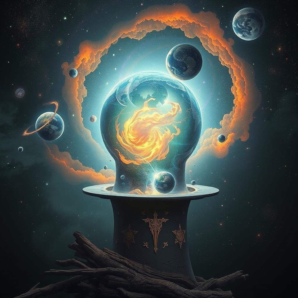 Universe Inside Top Hat: Maximalist Digital Painting