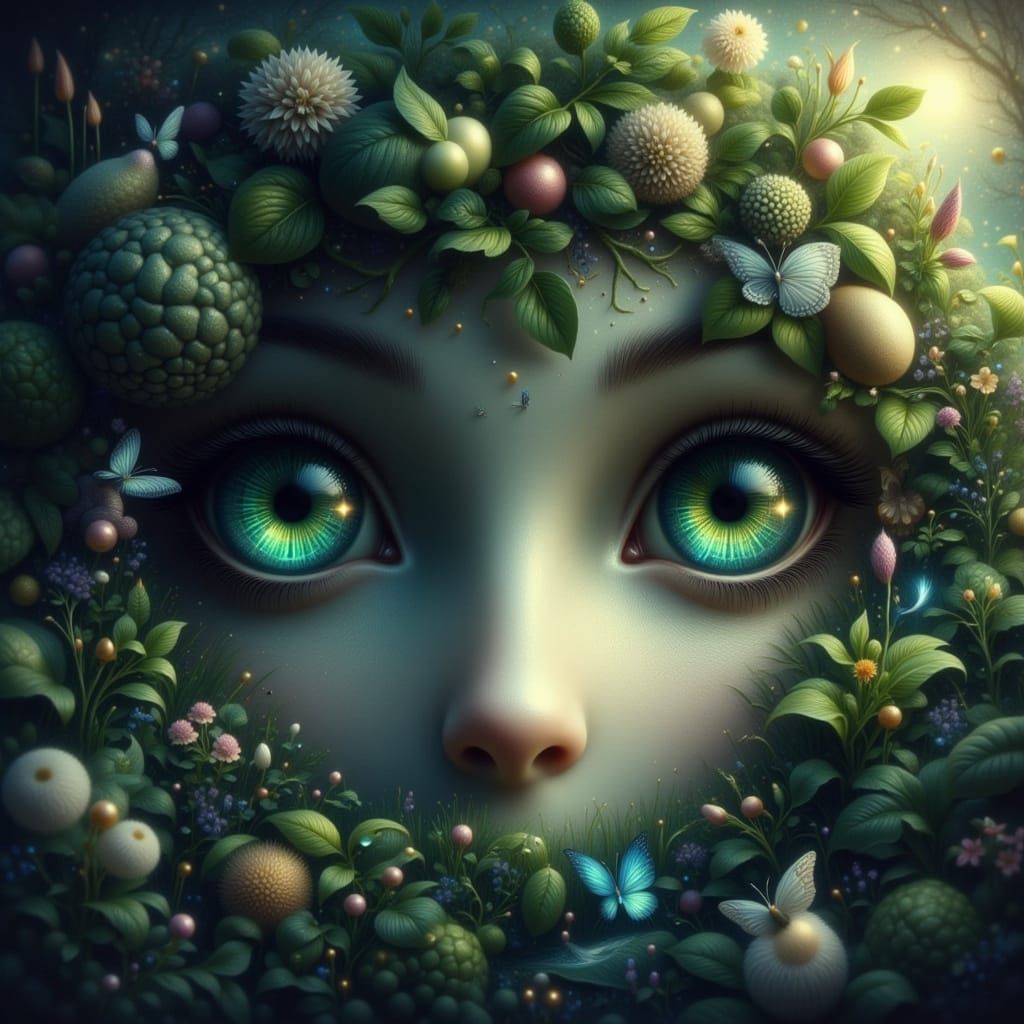 Emerald Eyes Reflecting Sorrow and Wisdom