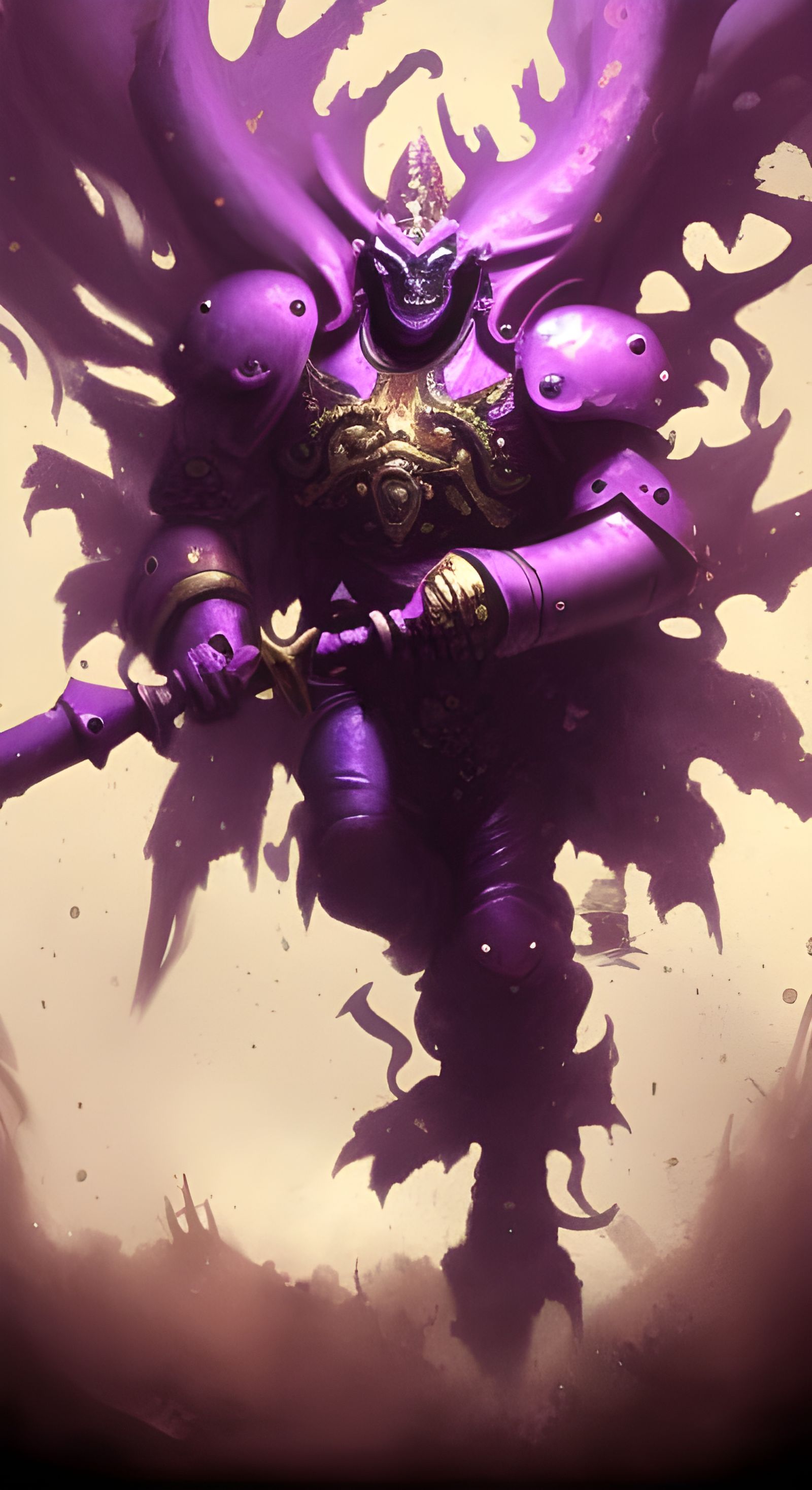 Hyperdetailed Noise Marine in Dark Fantasy Style