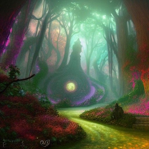 Magical Path to Hecate Sanctuary in Fantasy Art Style