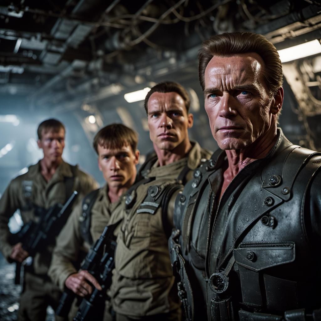 T-800 model 101, 'Pop's Terminator with T-900 and two young ...