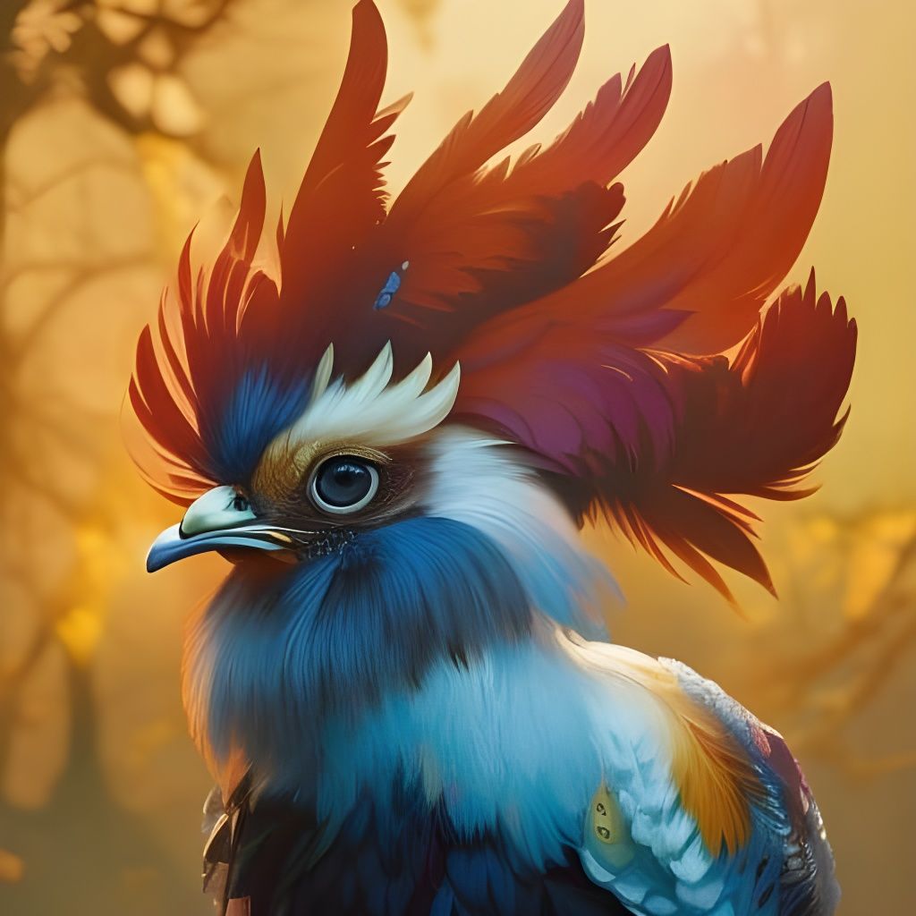 Adorable Chibi Rooster: Hyperrealistic Splash Art