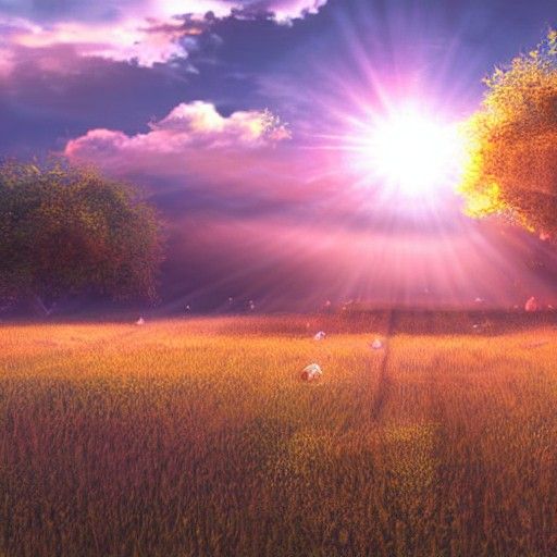 Ethereal Golden Hour Concept Art for Stress Relief