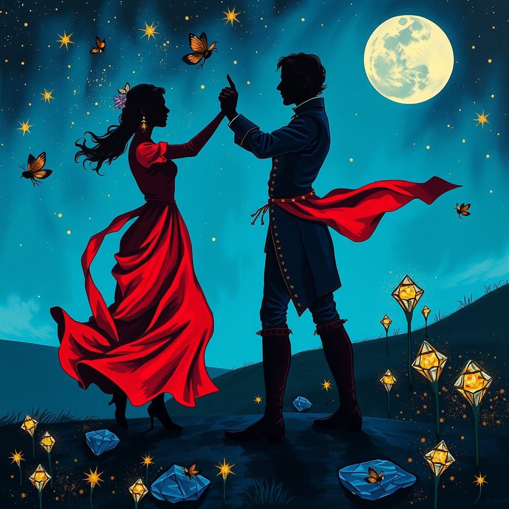 Harmonious Shadows Dance Under Starlight