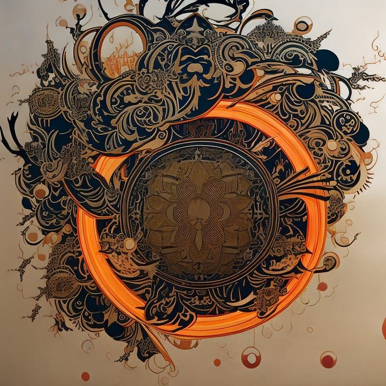 Glowing Circle Splash Art in Digital Style