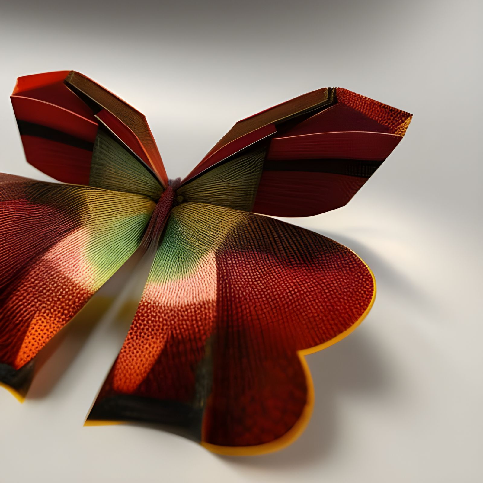 Colorful 3D Origami Butterflies in Digital Art