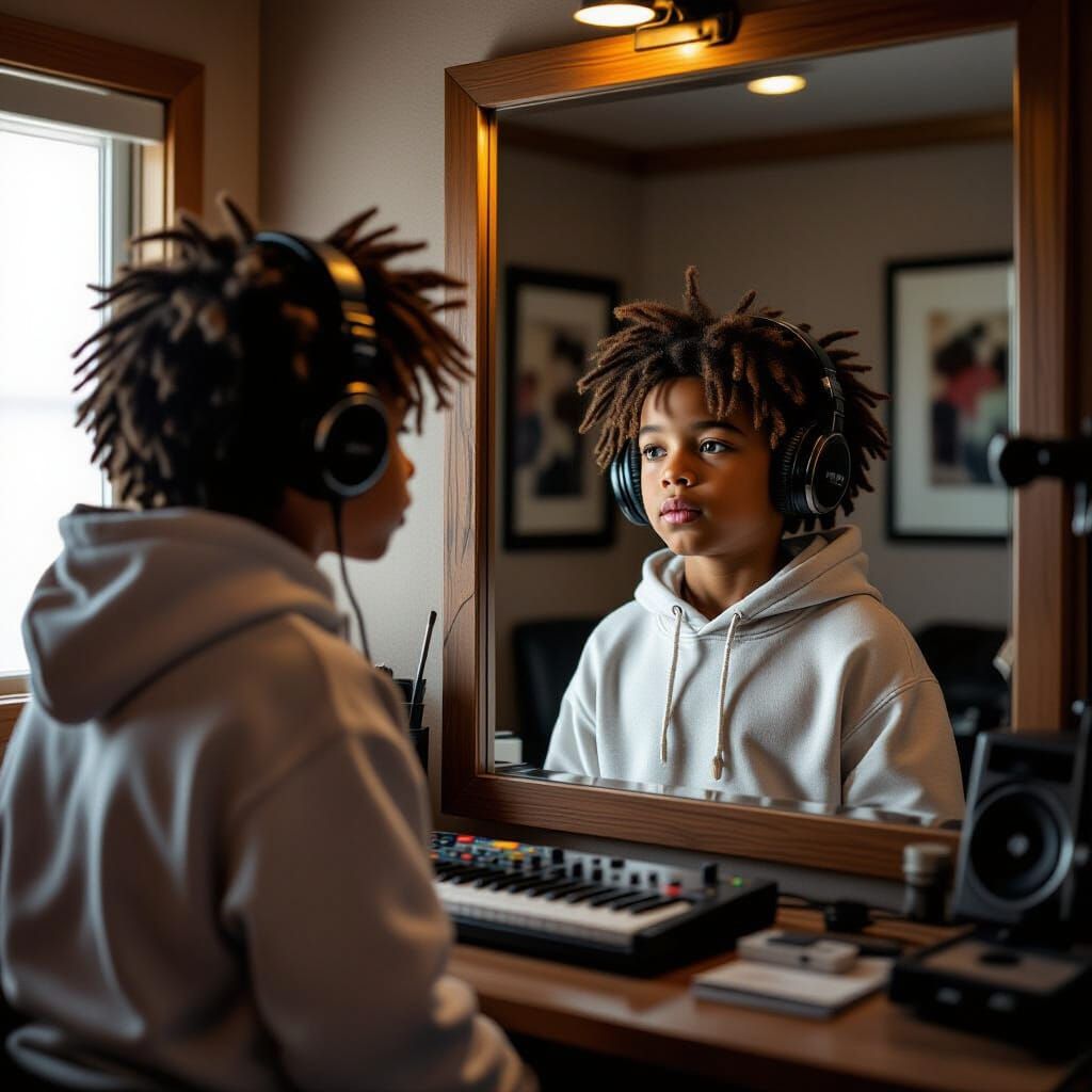 Rapper's Reflection: Childhood Dreams in the Studio