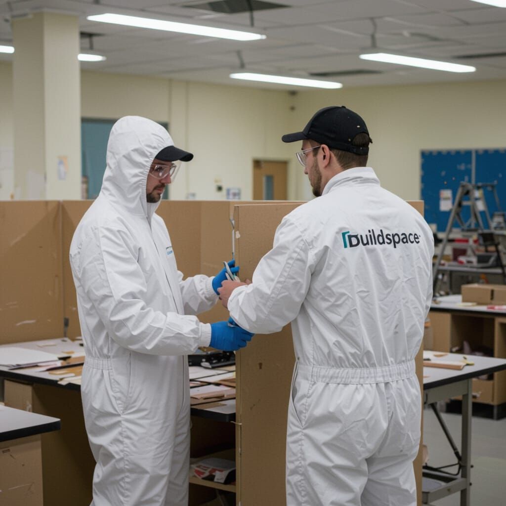 Buildspace Worker Installs Partition in School