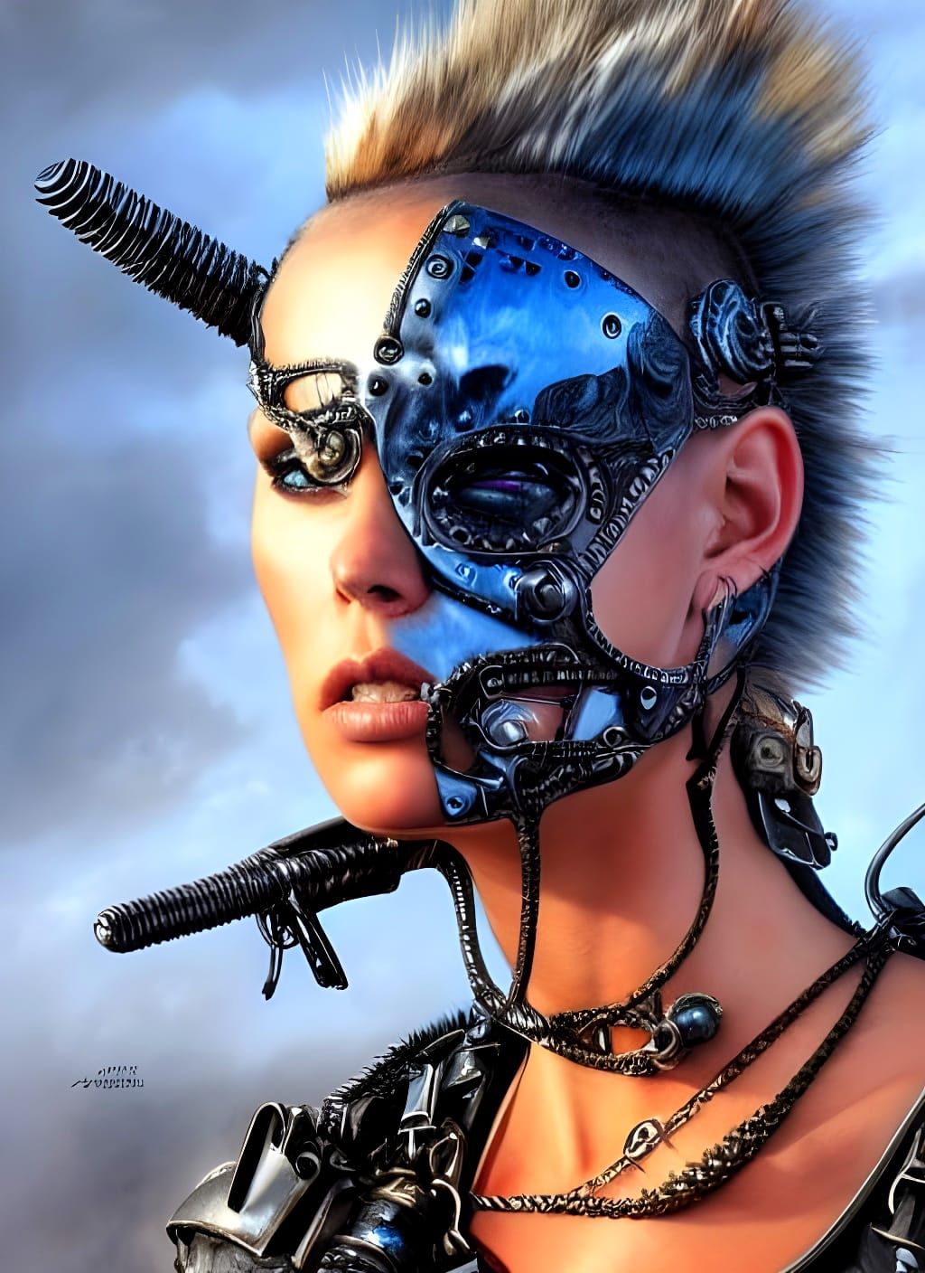 Mad Max Warrior Queen in Atompunk Style