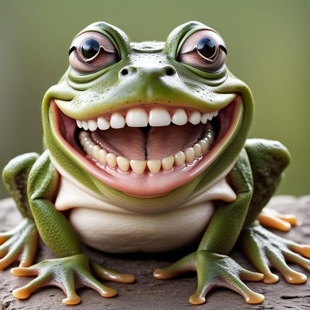 Happy Frog with Goofy Dentures
