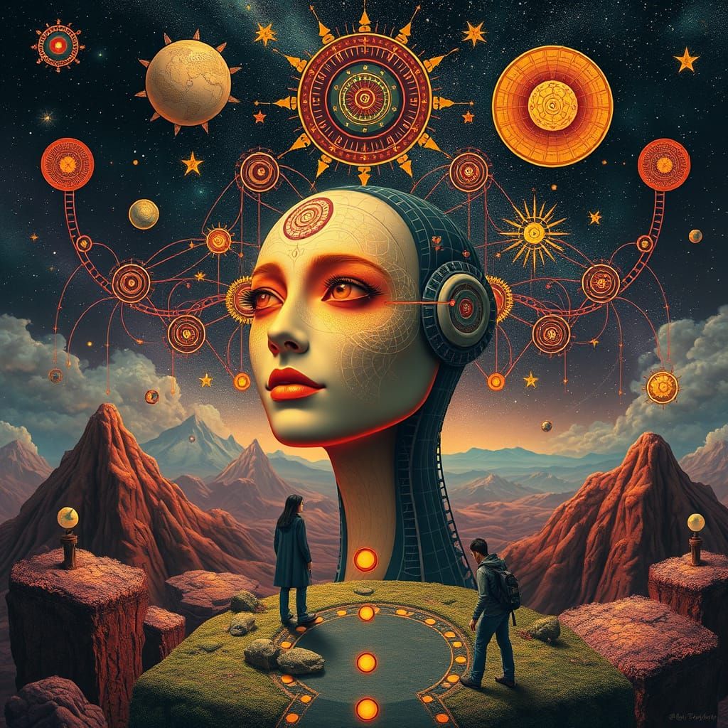 Surreal Art Nouveau Vision of a Futurist Entrepreneur