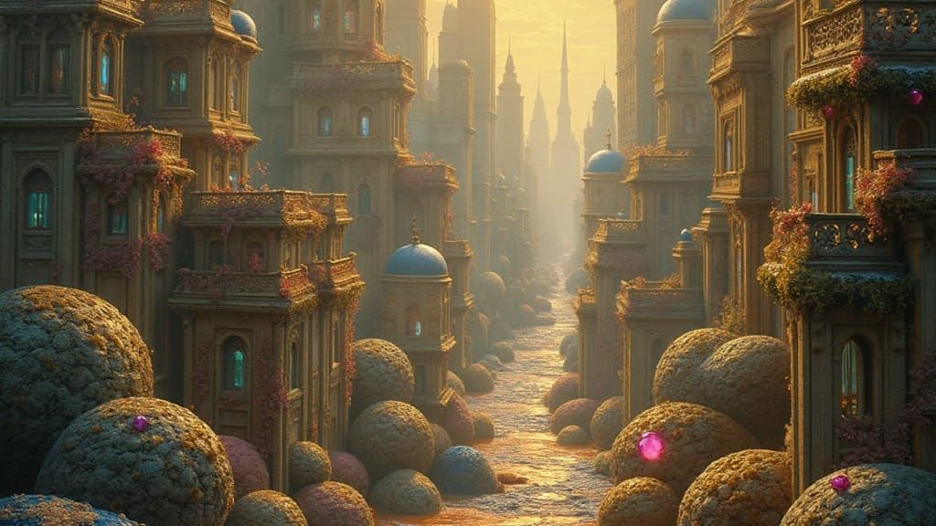 Angelic City Adorned with Sapphires and Rubies