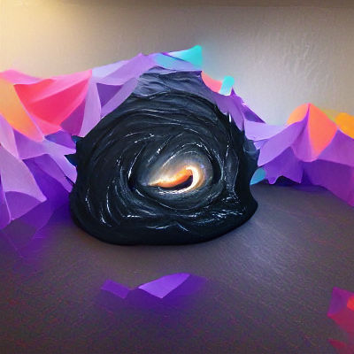 Low Poly Black Hole in Colorful Galaxy