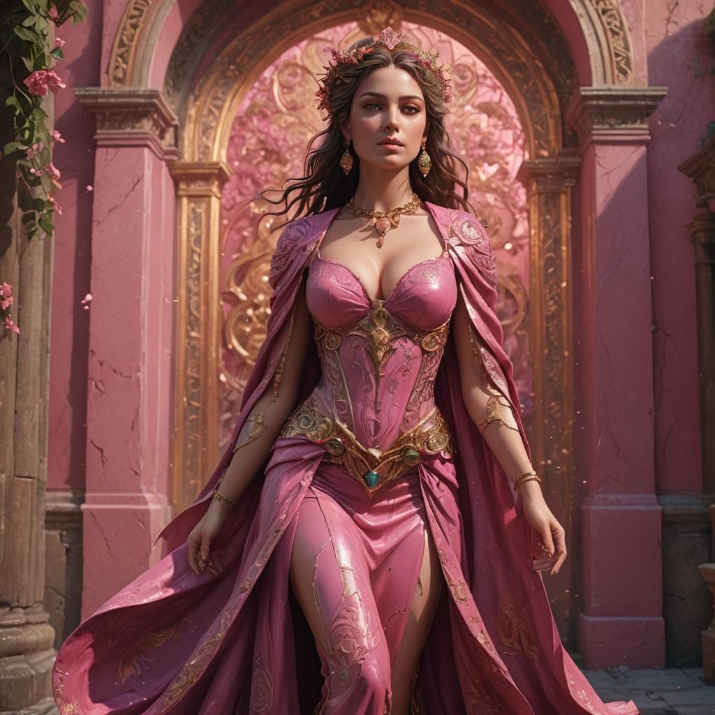 Radiant Italian Goddess in a Detailed Matte Painting