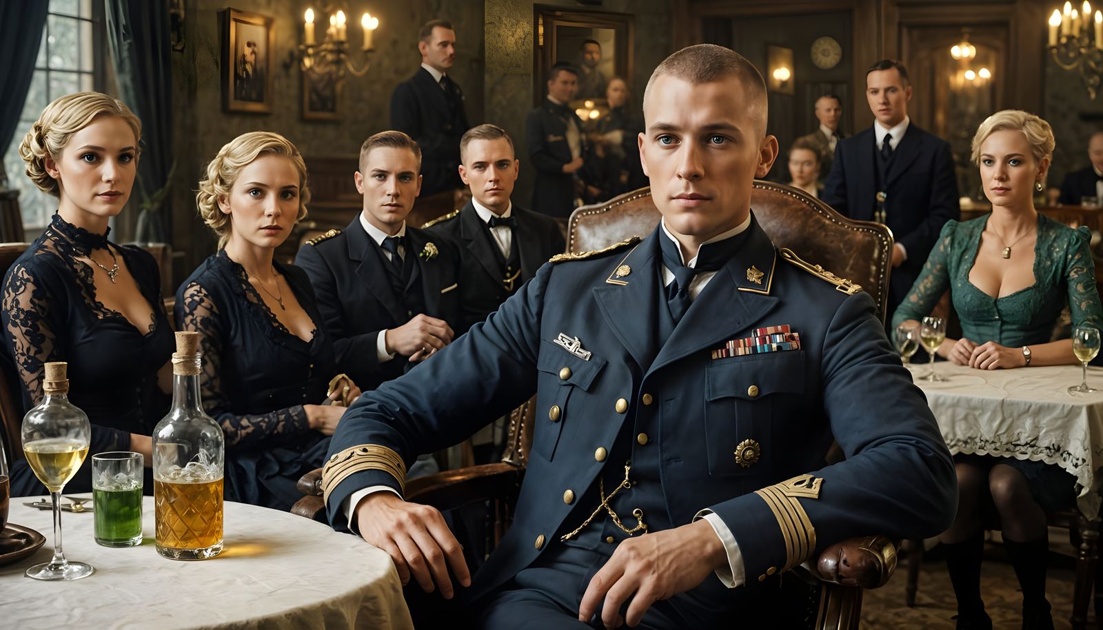 Dapper WWI Soldier in Steampunk Glamour