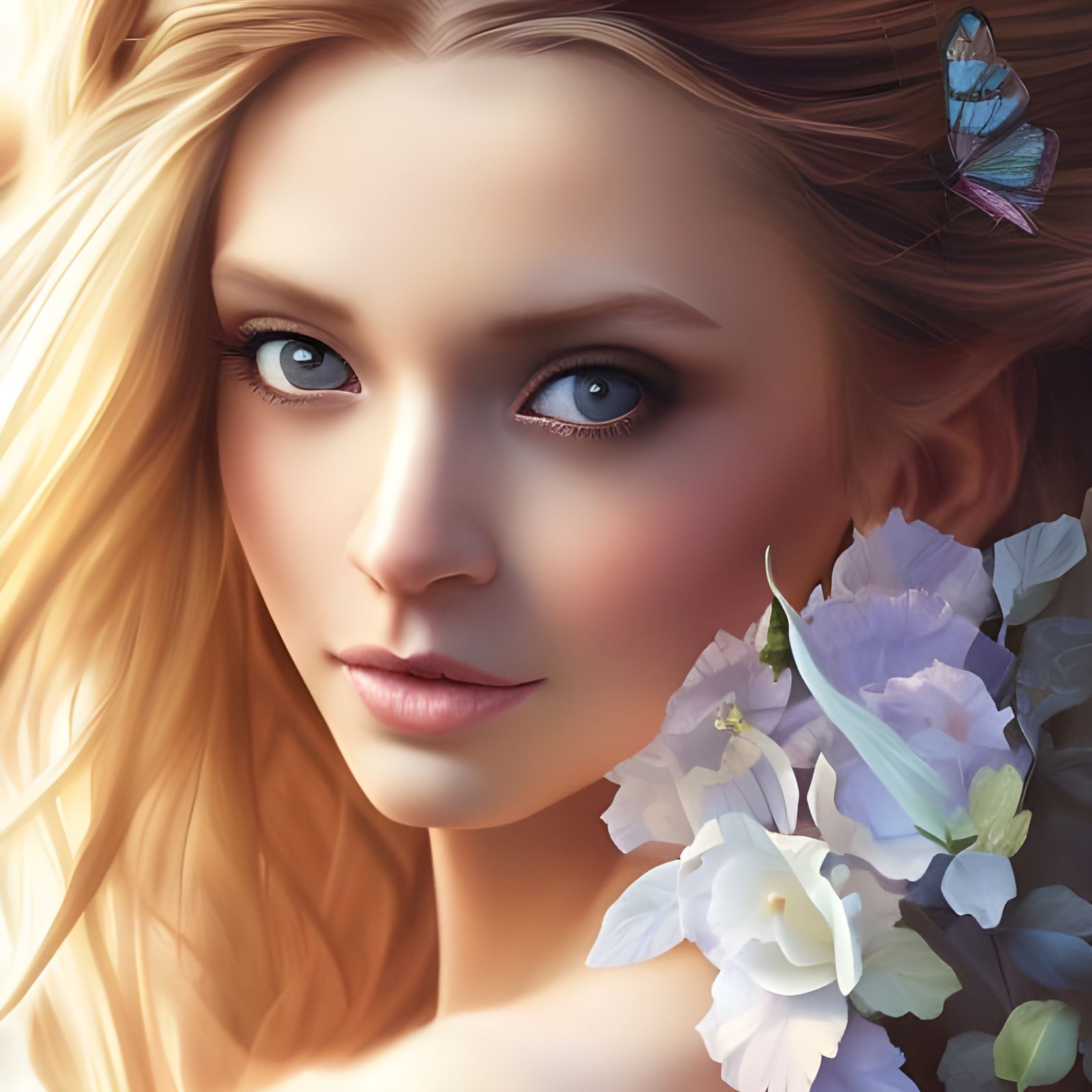 Gorgeous Princess Belle Portrait in Hyperrealistic Style