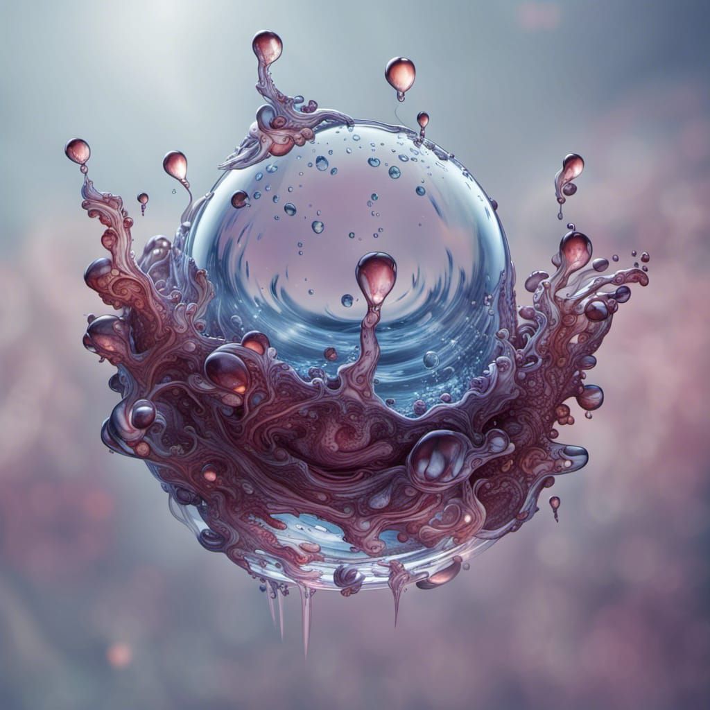 Water Drop on Young Growth: Detailed Matte Painting
