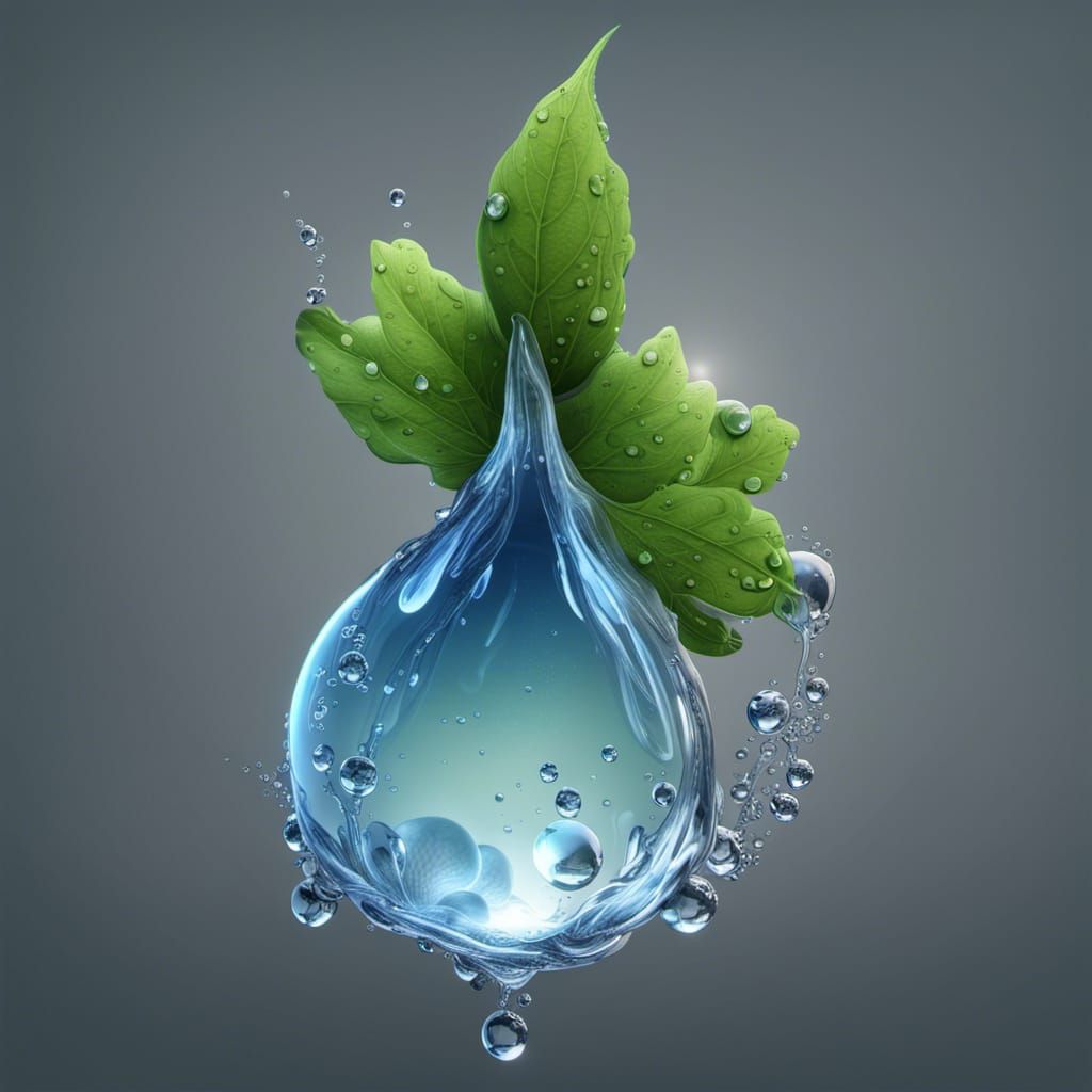Water Drop on Young Growth: Fantasy Concept Art