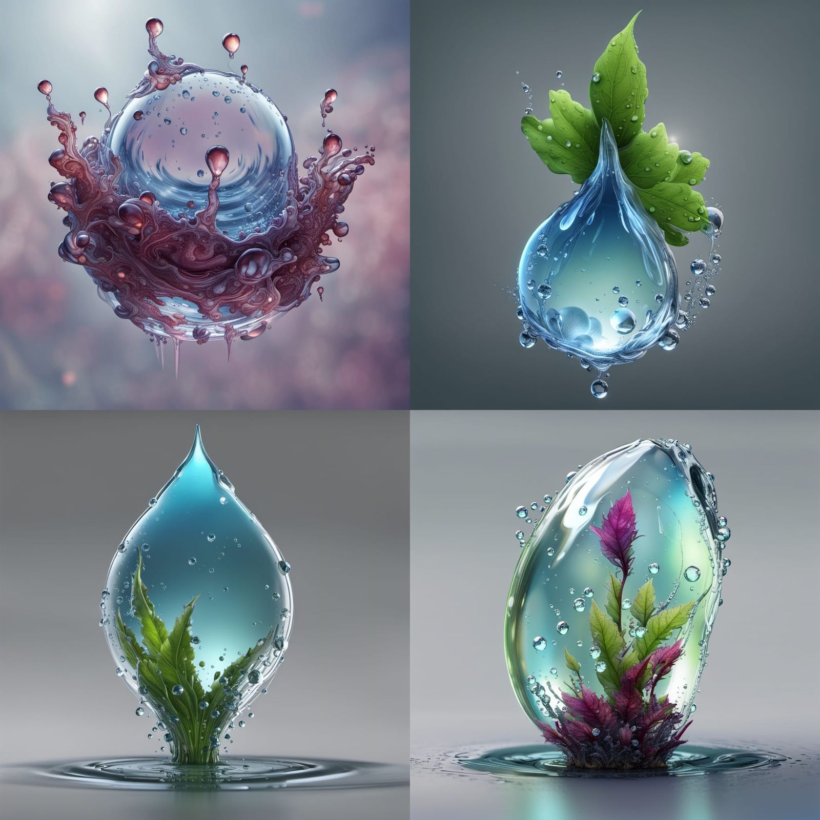 Water Drop on Young Growth: Fantasy Concept Art