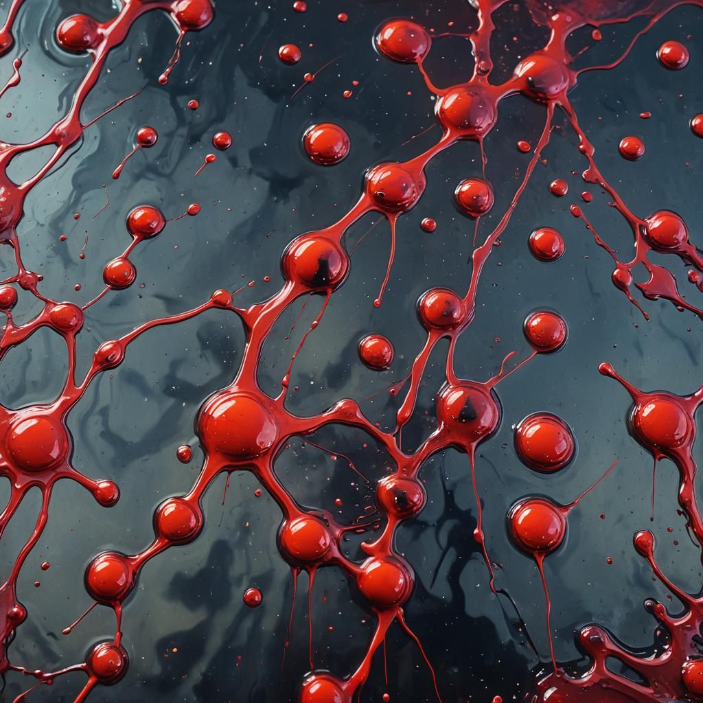 Neon Oil Spill Macro in Film Grain Style