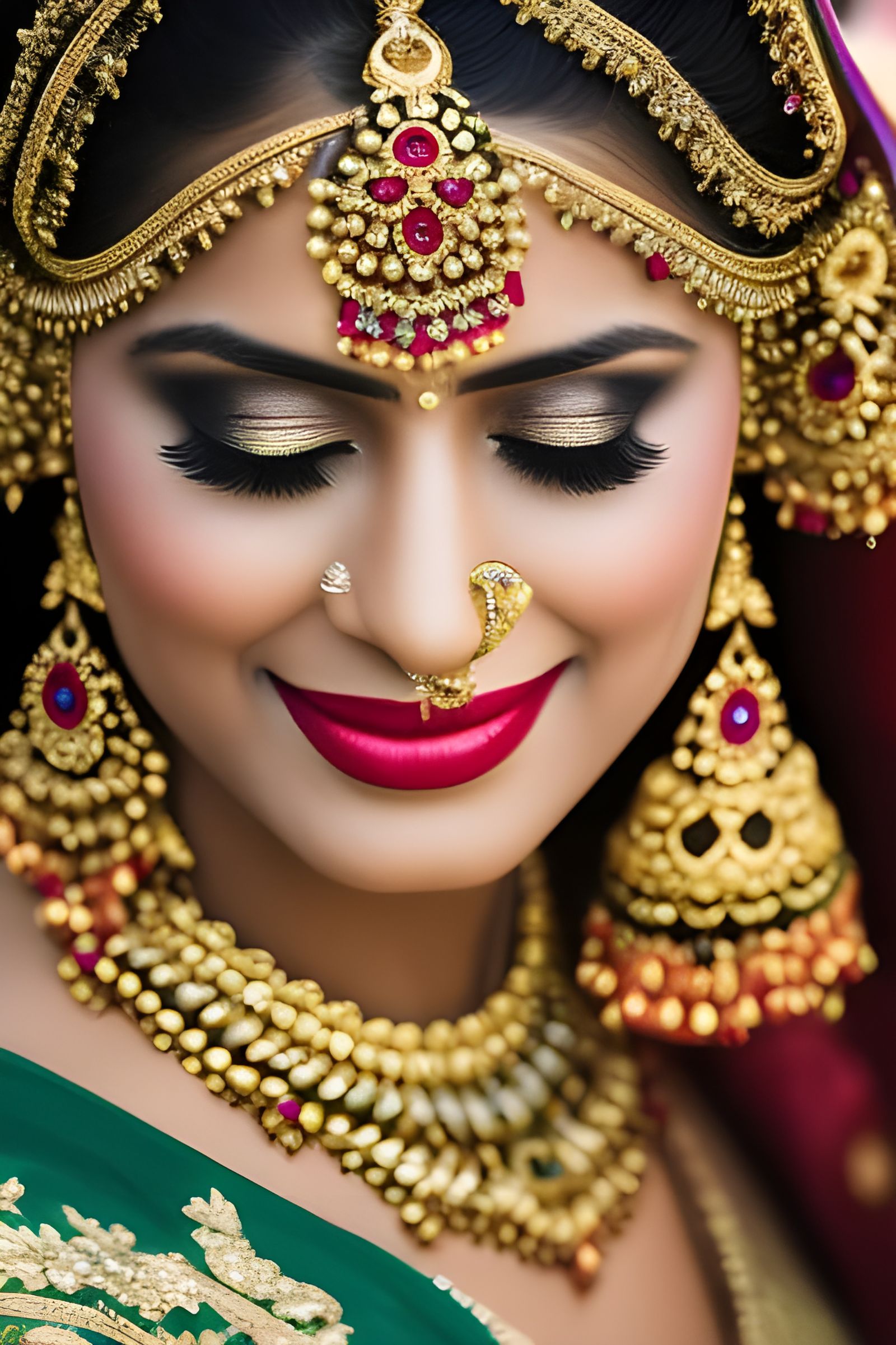 Indian Bride Portrait with Glorious Jewelry