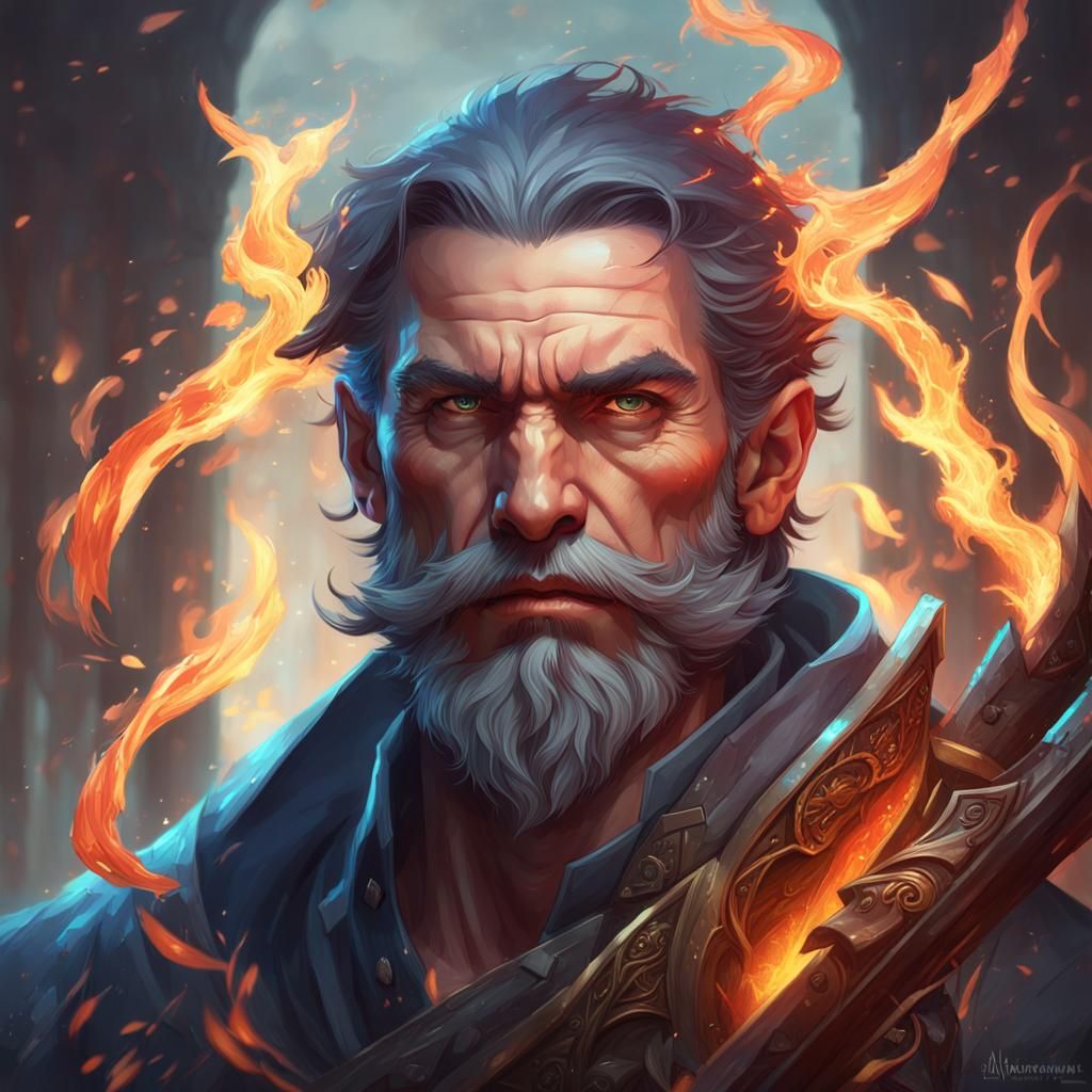 Grim Gnome Wizard Portrait in Detailed Digital Art