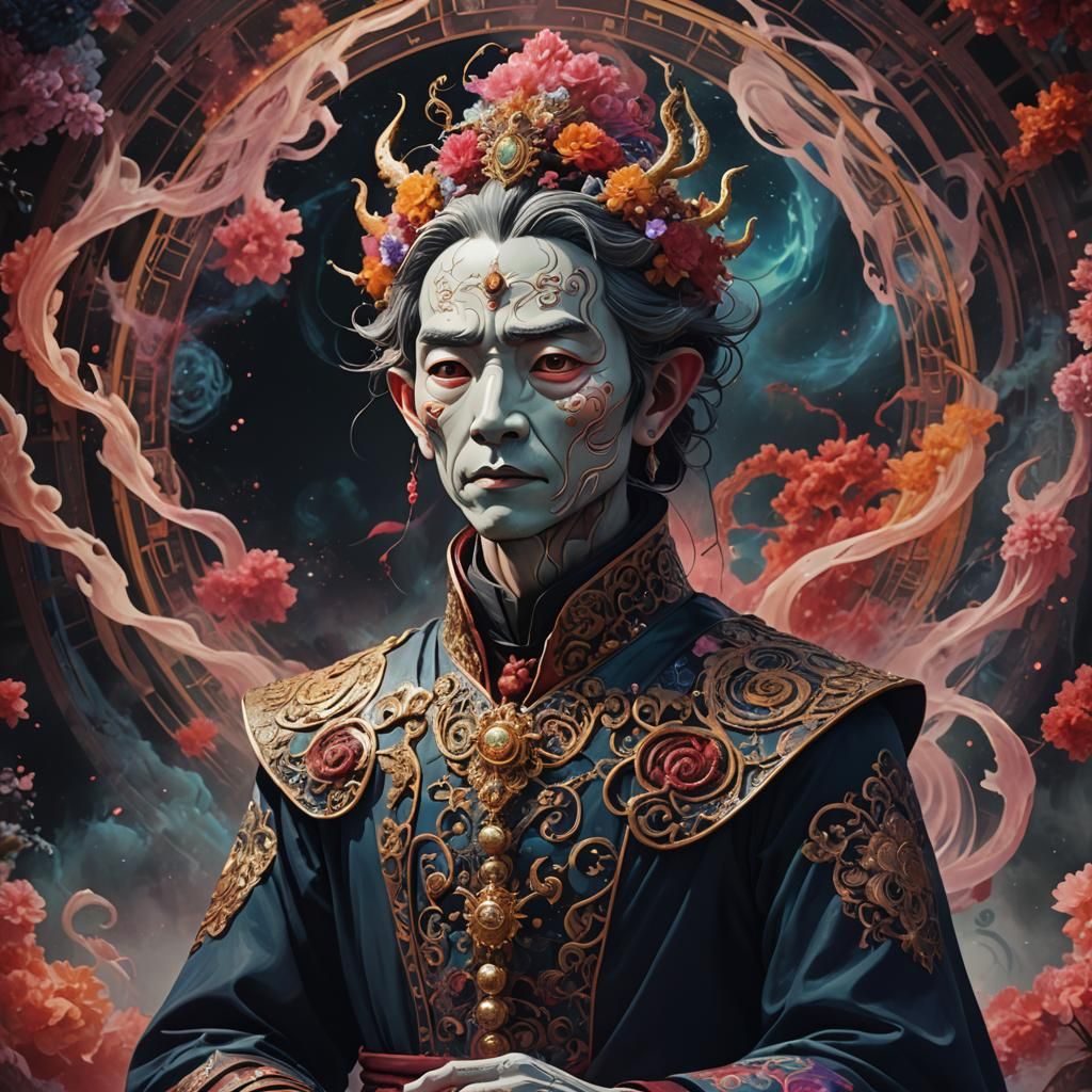 Elegant Kintsugi Character Reflects on Past Traumas