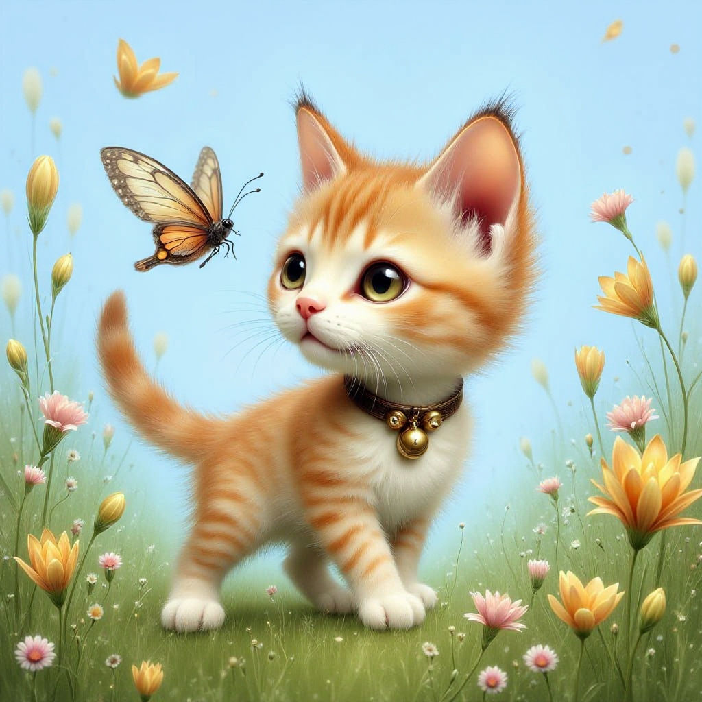 Kitten's Dreamy Butterfly Chase