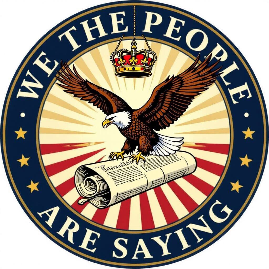 US Constitution Eagle Attacks Crown Logo in Vector Style