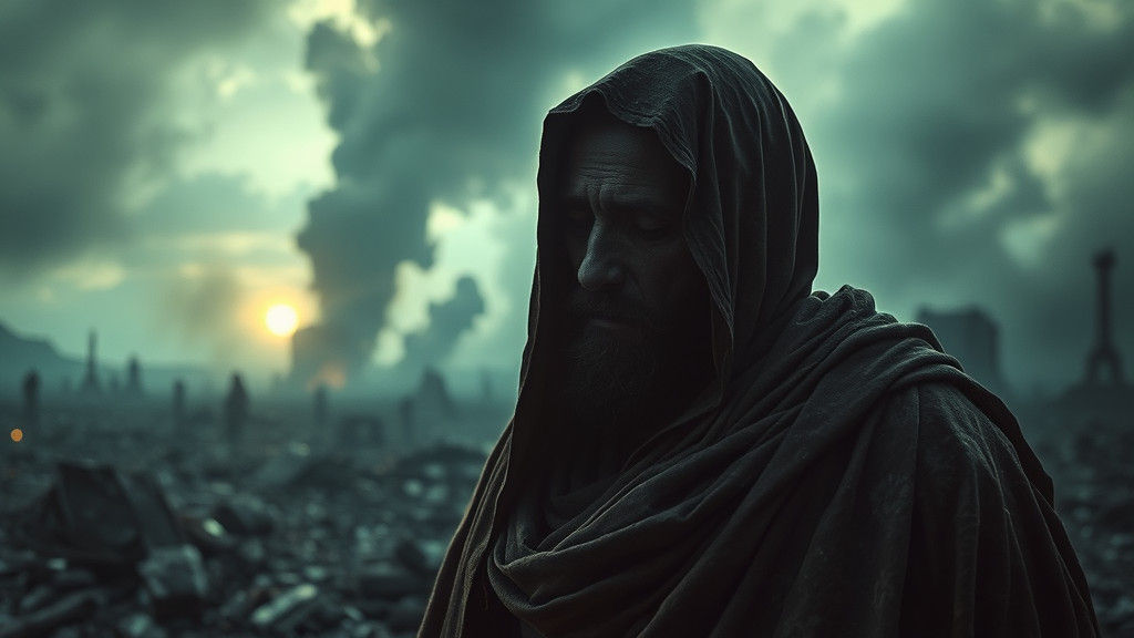 Weeping God in Post-Apocalyptic Ruins