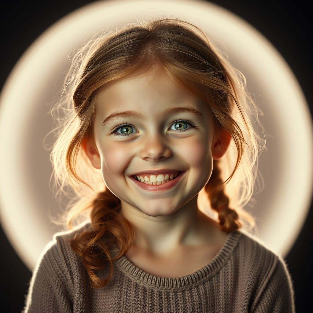 Radiant 12-Year-Old Girl in a Swing, Captured in Hyperrealis...